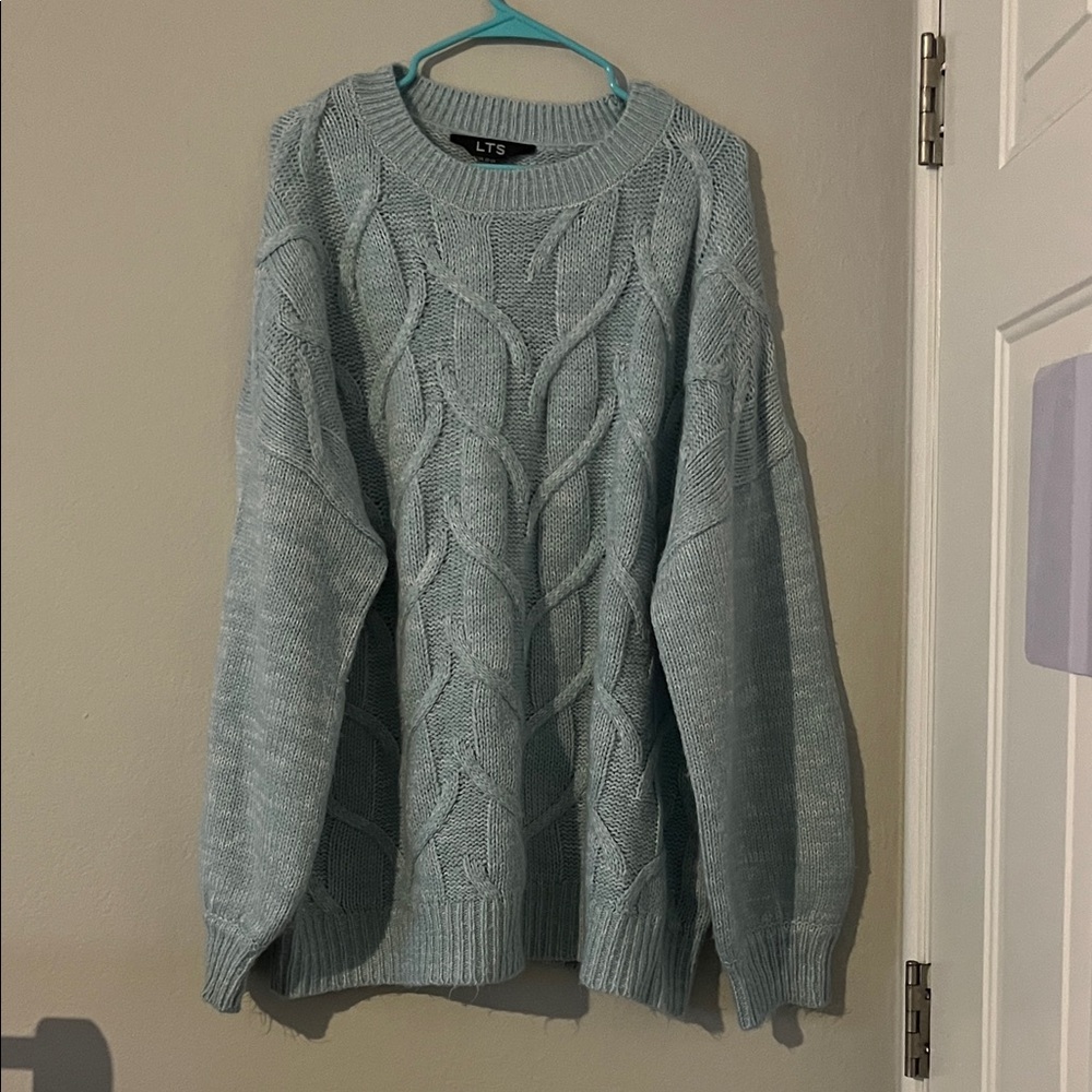 Light Blue Cable Knit Sweater